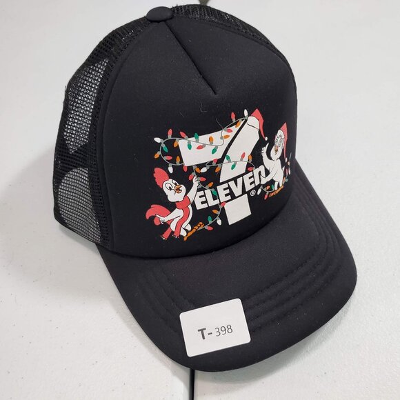 7 Eleven Men Hat One Size Black Snapback Limited Edition Christmas Lights NWT - Picture 1 of 6